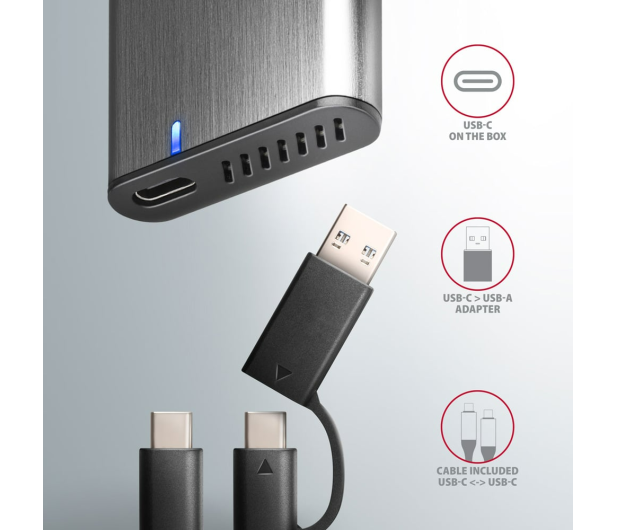 Axagon EEM2-SG2, USB-C 10Gbps - M.2 NVMe & SATA SSD RAW box - 1353424 - zdjęcie 9